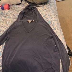 Blue H&M v-neck hoodie